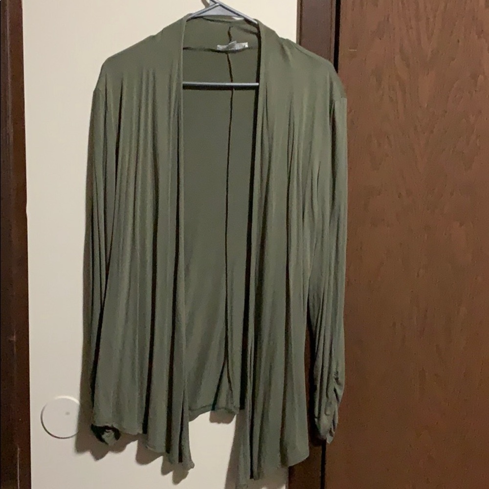 Army green cardigan